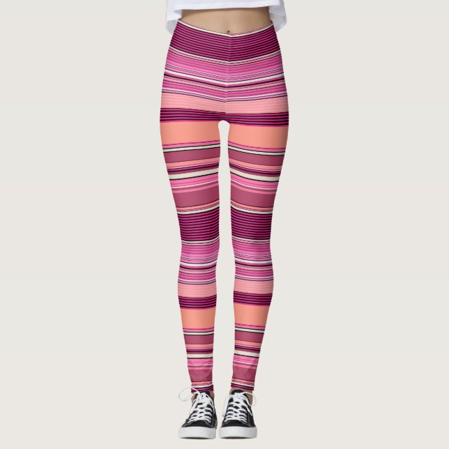 Rosa skuggar Illusion Rand Leggings ★ Psydefx ™ (Framsida)