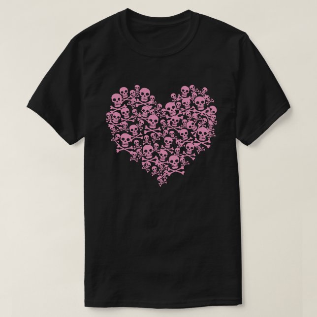 Rosa Skull Heart T-Shirt (Design framsida)