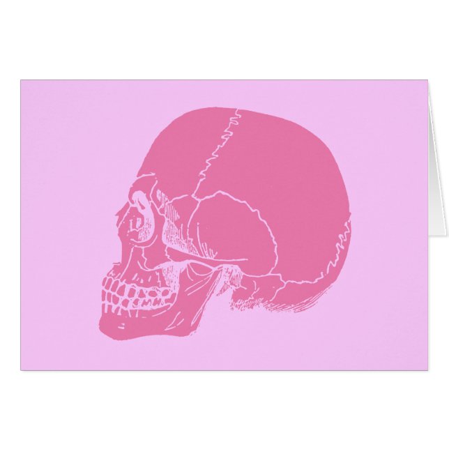 Rosa Skull i profil Hälsningskort (Framsidan Horizontal)