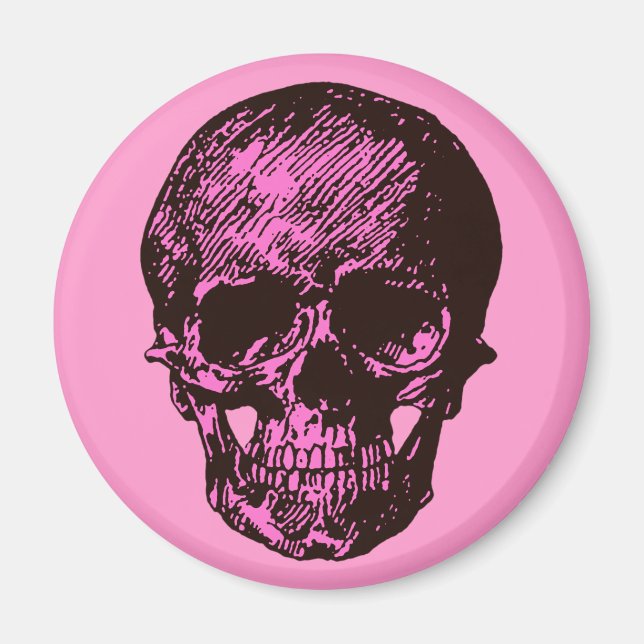 Rosa Skull Magnet (Framsidan)