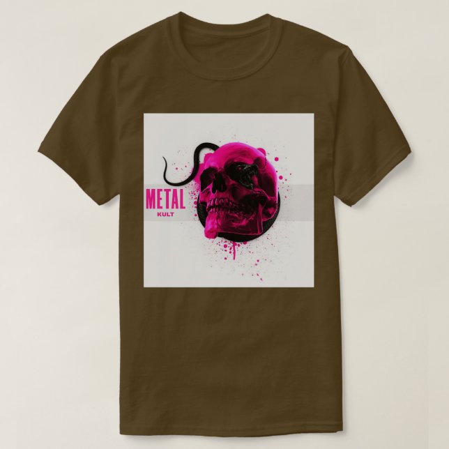 Rosa Skull med orm T Shirt (Design framsida)