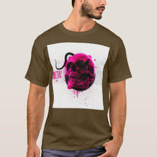 Rosa Skull med orm T Shirt