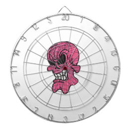 Rosa Skull Metall Cage Dartboard Piltavla