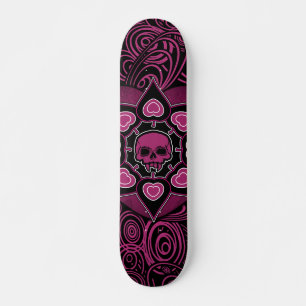 Rosa Skull Mini Skateboard Bräda 18,5 Cm