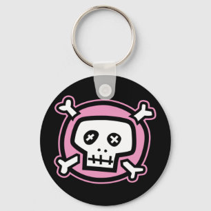 Rosa Skull-nyckelkedja Nyckelring