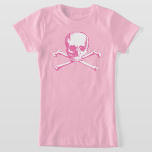 Rosa Skull och korsben T-Shirt
