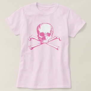 Rosa Skull och korsben T-Shirt