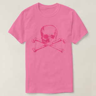Rosa Skull och korsben T-Shirt