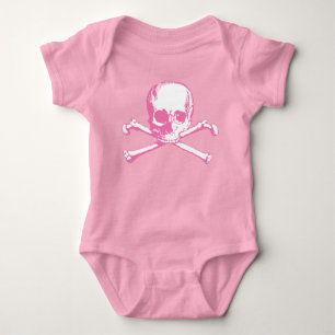 Rosa Skull och korsben T-Shirt
