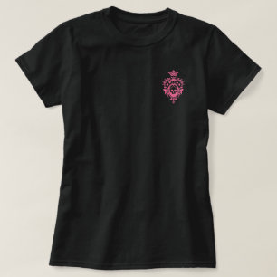 Rosa Skull och kort Kostym Vapensköld T-Shirt