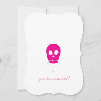 Rosa Skull Party Inbjudan Anpassade