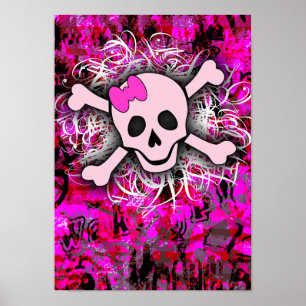 Rosa Skull Poster