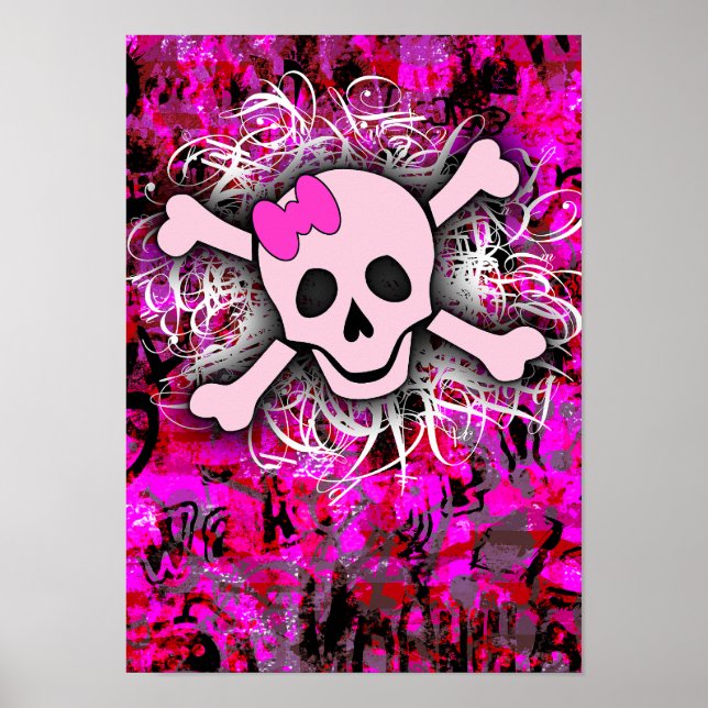 Rosa Skull Poster (Framsidan)