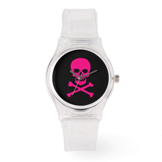 Rosa Skull Watch Armbandsur (Framsida)