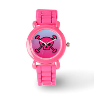 Rosa Skullprojektionsbevakning Armbandsur