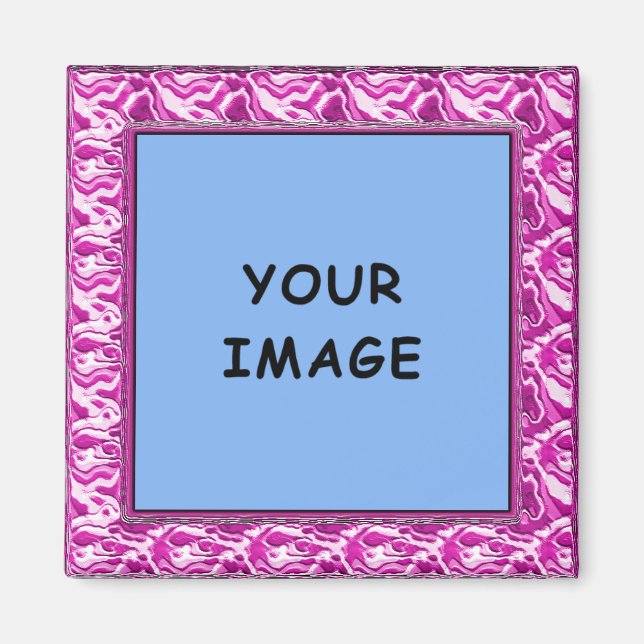 Rosa Skulpturerad Fotolister Magnet (Framsidan)
