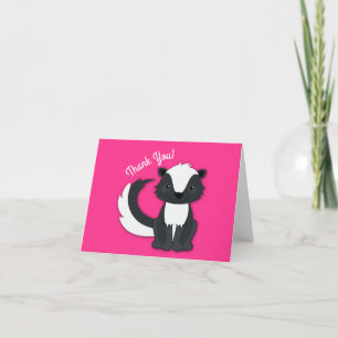 Rosa Skunk Födelsedagsfest Kort