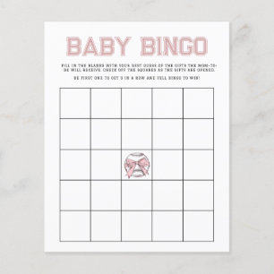 Rosa Slå Till Baseboll Babybingo