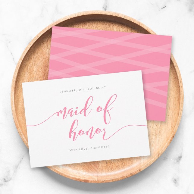 Rosa Slappna av skript. Du blir min Maid of honor Inbjudningar (Skapare uppladdad)
