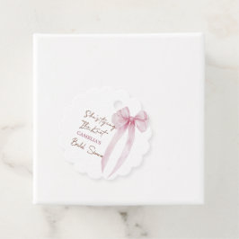 Rosa släpsnöre Hon knyter knuten Bröllopsfest Gåvor Etiketter