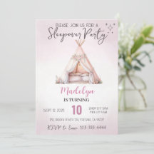 Rosa Sleepover Boho Teepee Slumber Party Birthday