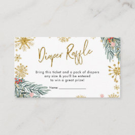 Rosa Sleigh Oh What Roligt Winter Diaper Raffle Tilläggskort