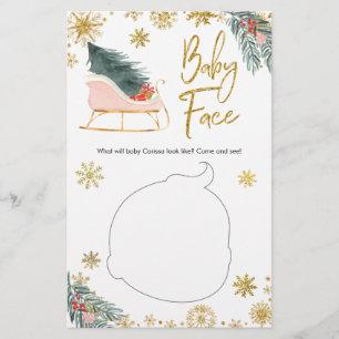 Rosa Sleigh Winter Snowflake Baby Shower Baby Ansi