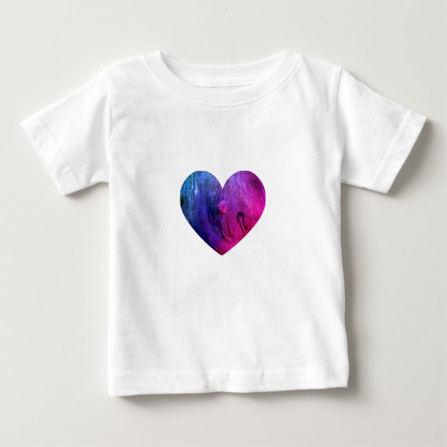 Rosa slem hjärta baby t-shirt  (Framsida)
