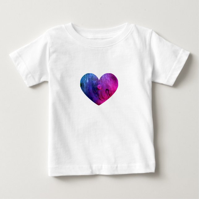 Rosa slemma hjärta baby t-shirt  (Framsida)