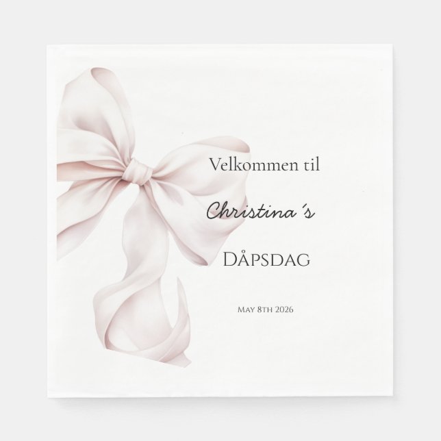 Rosa slinga Barnedåps servetter Servietter (Framsidan)