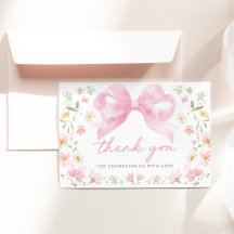 Rosa slinga blommande baby shower tackkort
