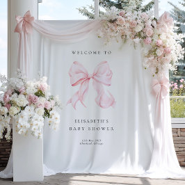 Rosa slinga Coquette Baby Shower Bakgrund