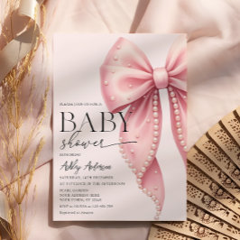 Rosa slinga Coquette Baby Shower Inbjudningar