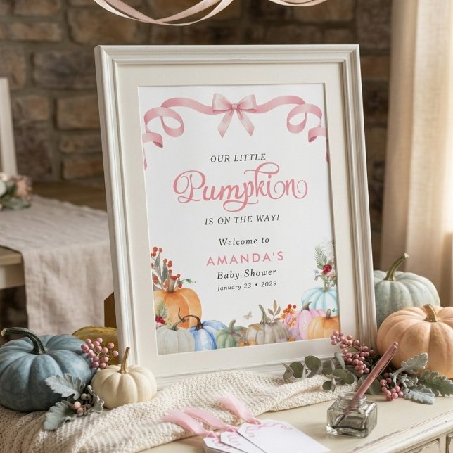 Rosa slinga Coquette En liten pumpa bebis shower Poster (Skapare uppladdad)