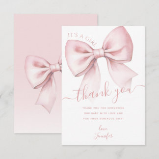 Rosa slinga Coquette It's a Girl Baby Shower Tack Kort
