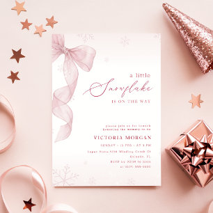 Rosa slinga flicka baby shower inbjudningar