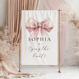 Rosa slinga Hon knyter knuten Bröllopsdusch