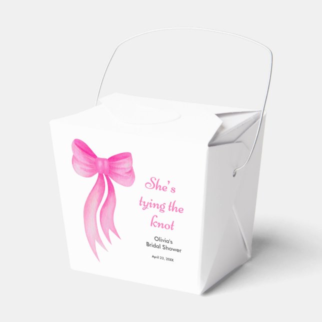 Rosa slinga Hon knyter knuten bröllopsdusch  Presentaskar (Framsidan Sidan)