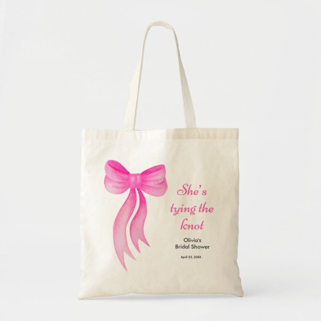 Rosa slinga Hon knyter knuten Bröllopsdusch  Tygkasse (Framsidan)