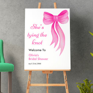 Rosa slinga Hon knyter knuten bröllopsfest Poster