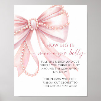 Rosa slinga Hur stor är mammas mage Baby Shower Le Poster