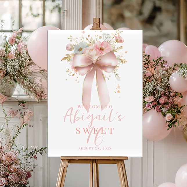 Rosa slinga och blommor Sweet 16 födelsedag Poster (Skapare uppladdad)