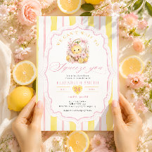 Rosa slinga och gul citron tjej baby shower