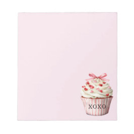 Rosa slinga röda hjärtan Cupcake Anteckningsblock