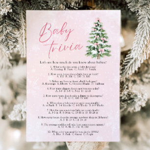 Rosa slingar jul baby shower baby trivia spel inbjudningar