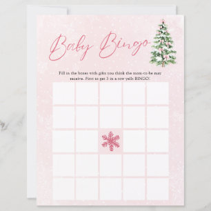 Rosa slingor jul baby bingo baby shower spel
