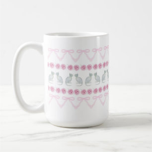 Rosa slingor och grå kattungar kaffemugg