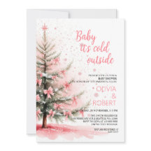 Rosa slingor och julgran Baby Shower