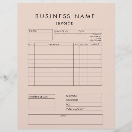  Rosa, små företagsleveranser av fakturor Brevhuvud