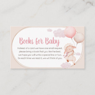 Rosa små lamm Bebis shower-böcker för bebis Tilläggskort